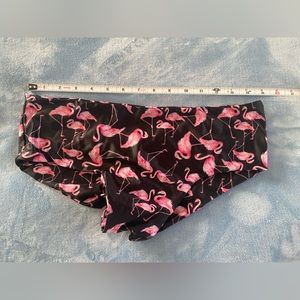 Fused Hawaii black and pink flamingos bikini bottom